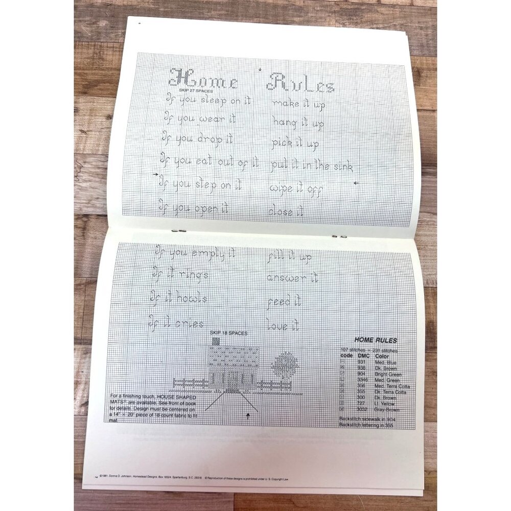 Home Rules & School Rules Cross-Stitch Pattern Book - Picture 4 of 4